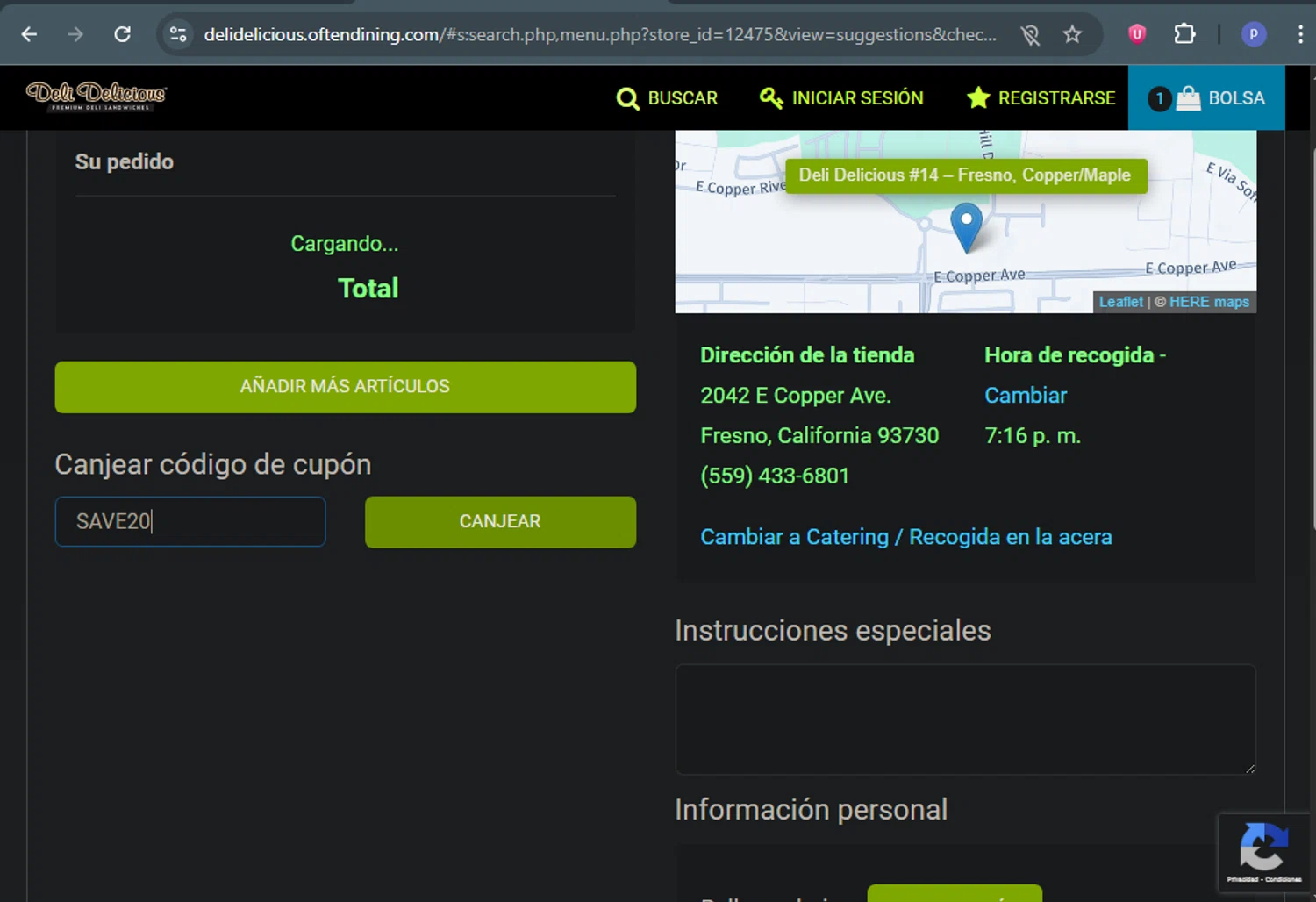 Deli Delicious coupon code screenshot showing code SAVE20 applied at Deli Delicious checkout page. Uploaded by SimplyCodes community member DealAce9542 on Jun 3, 2025