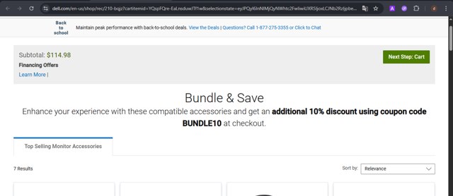 Dell checkout page showing Dell coupon code box | Screenshot taken by SimplyCodes community member on Aug 22, 2025