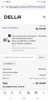 CARLOS coupon verification screenshot
