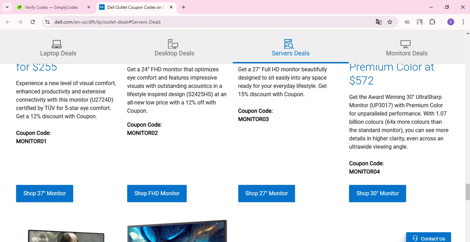 Dell Outlet checkout page showing Dell Outlet coupon code box | Screenshot taken by SimplyCodes community member on Jan 20, 2025