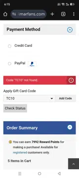 TC10 coupon verification screenshot
