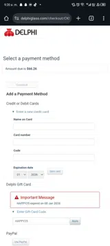 HAPPY25 coupon verification screenshot