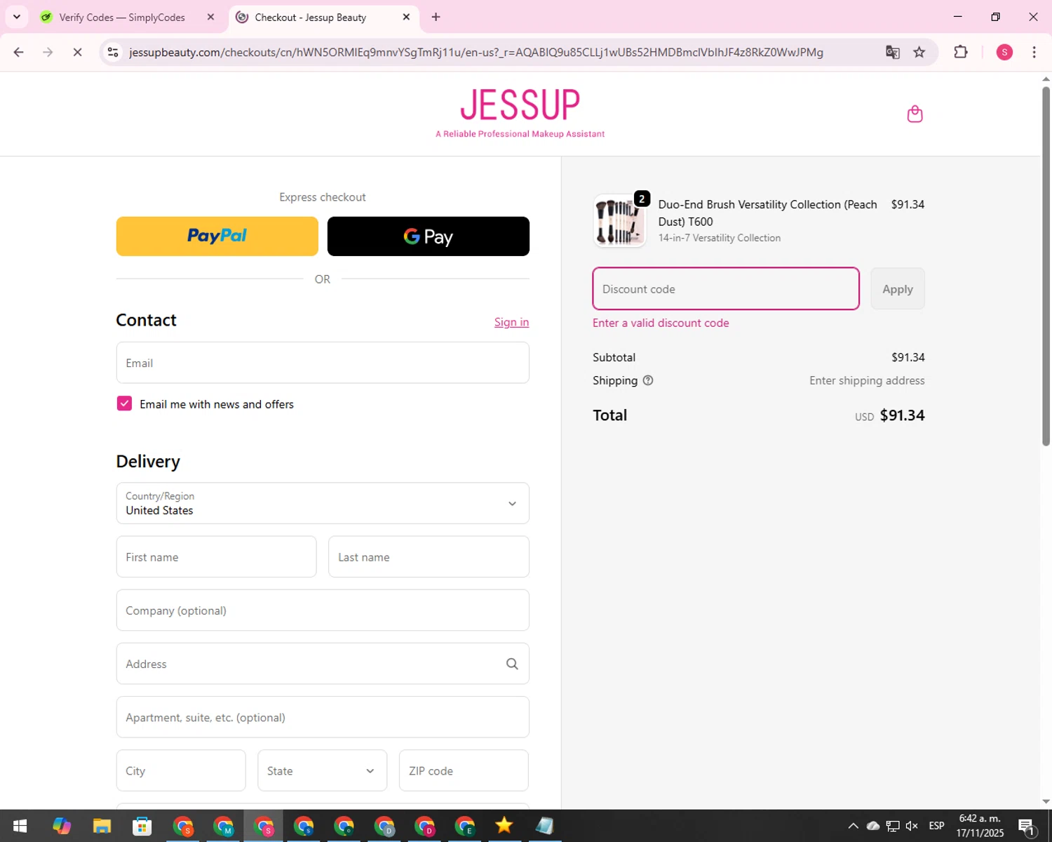 Delphinus promo code screenshot showing code 35OFFDELP applied at Delphinus checkout page. Uploaded by SimplyCodes community member CrownBoss9623 on Nov 17, 2025