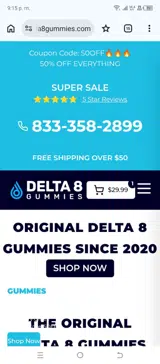 Delta 8 Gummies coupon verification screenshot