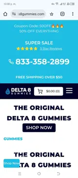 Delta 8 Gummies coupon verification screenshot
