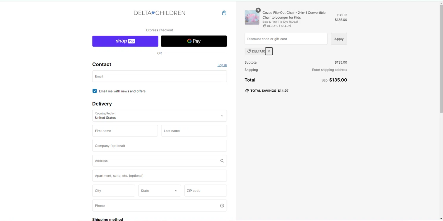 how to use Delta Children coupons