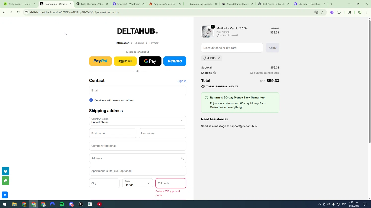 Deltahub discount code screenshot showing code JEPI15 applied at Deltahub checkout page. Uploaded by SimplyCodes community member sfdfgdsfgdfgdfg on Oct 1, 2025