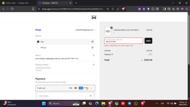 Delta Munchies checkout page showing Delta Munchies coupon code box | Screenshot taken by SimplyCodes community member on Aug 28, 2025