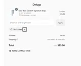 Delugs coupon verification screenshot