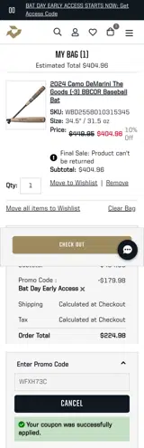 WFXH73C coupon verification screenshot