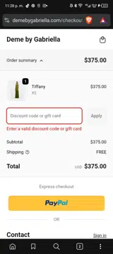 kristin15 coupon verification screenshot