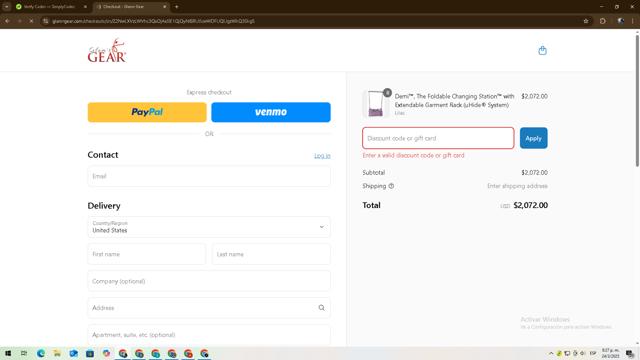 Demellier London checkout page showing Demellier London discount code box | Screenshot taken by SimplyCodes community member on Mar 25, 2025