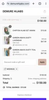 Mishkas coupon verification screenshot