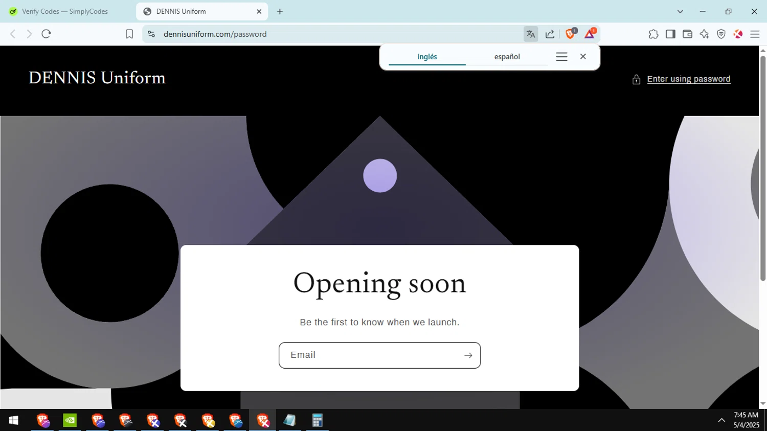 DENNIS Uniform discount code screenshot showing code GHAZFS24 applied at DENNIS Uniform checkout page. Uploaded by SimplyCodes community member Cucalina on May 4, 2025