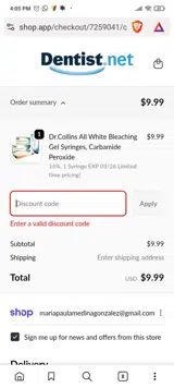 PERIO coupon verification screenshot
