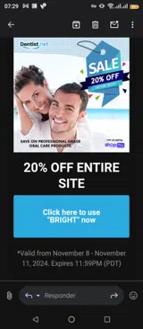 Bright coupon verification screenshot