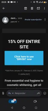 Brush coupon verification screenshot