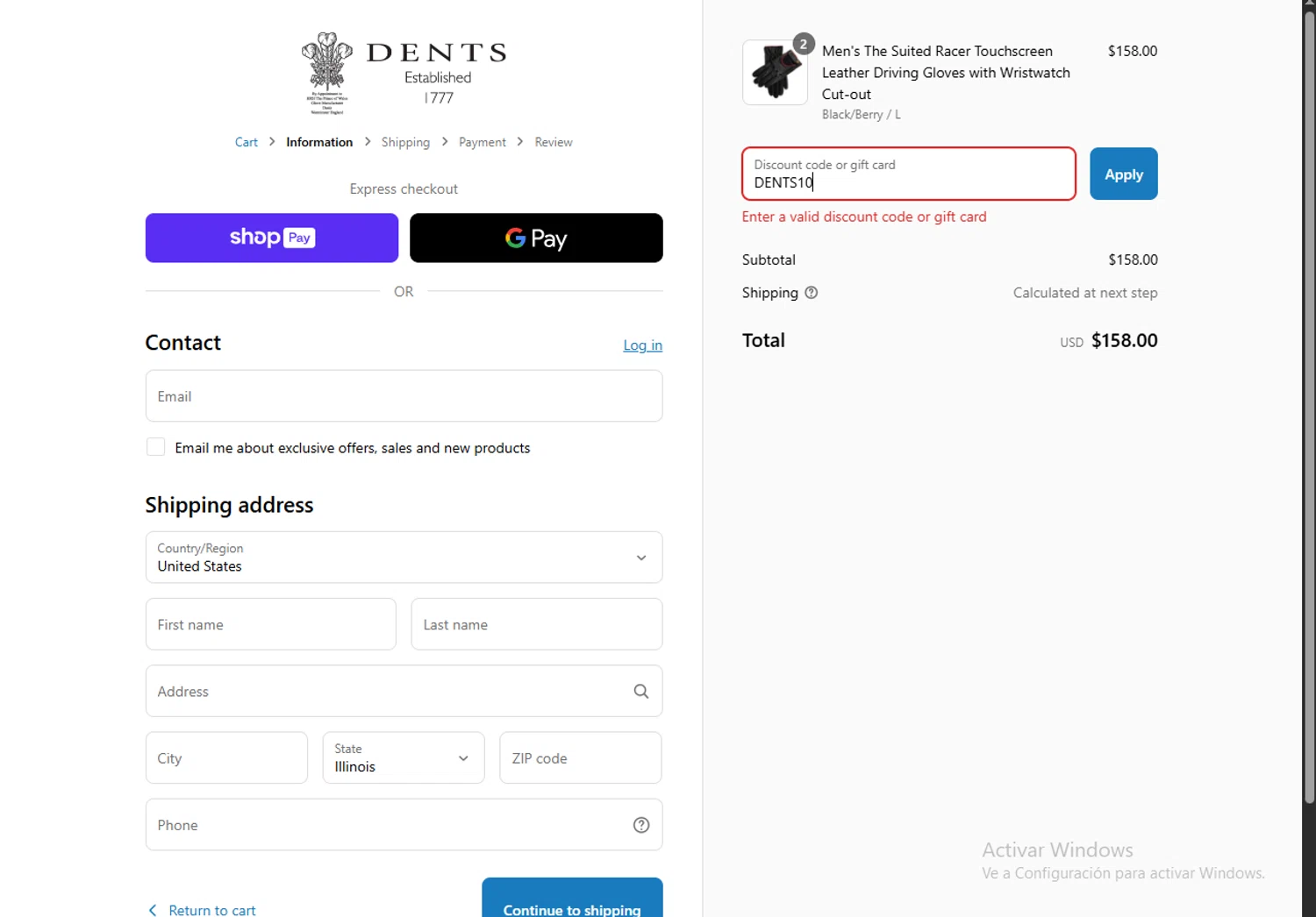 Dents promo code screenshot showing code DENTS10 applied at Dents checkout page. Uploaded by SimplyCodes community member SavvyAdmiral5612 on Jul 19, 2025