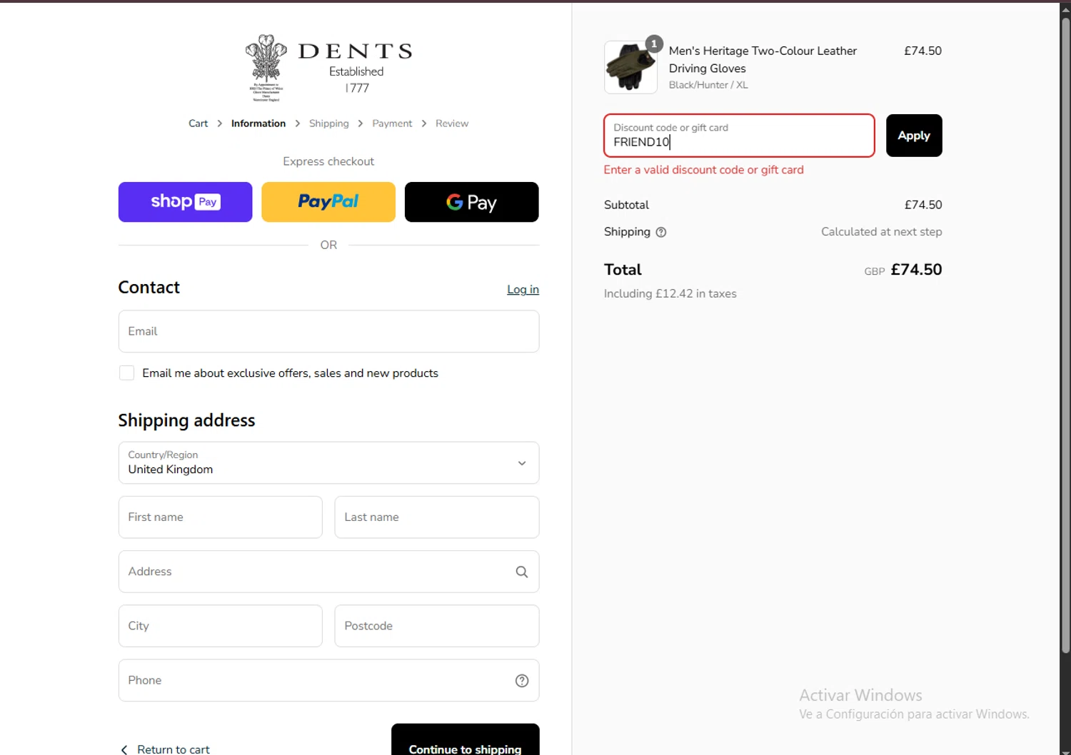 Dents promo code screenshot showing code FRIEND10 applied at Dents checkout page. Uploaded by SimplyCodes community member WonderVirtuoso3484 on Aug 20, 2025