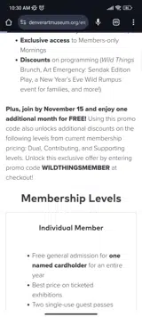 Denver Art Museum coupon verification screenshot