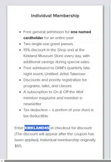 Denver Art Museum coupon verification screenshot