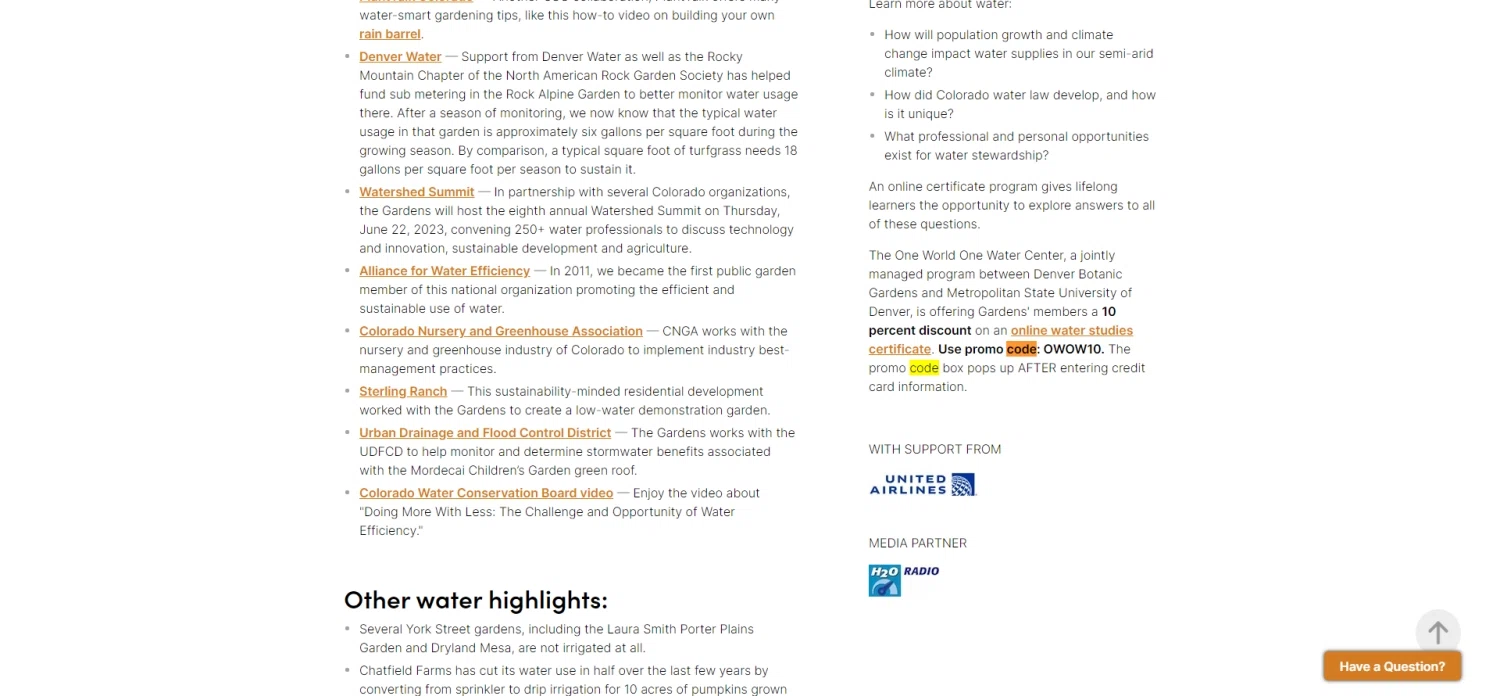 Denver Botanic Gardens checkout page showing Denver Botanic Gardens promo code box | Screenshot taken by SimplyCodes community member on Mar 15, 2023