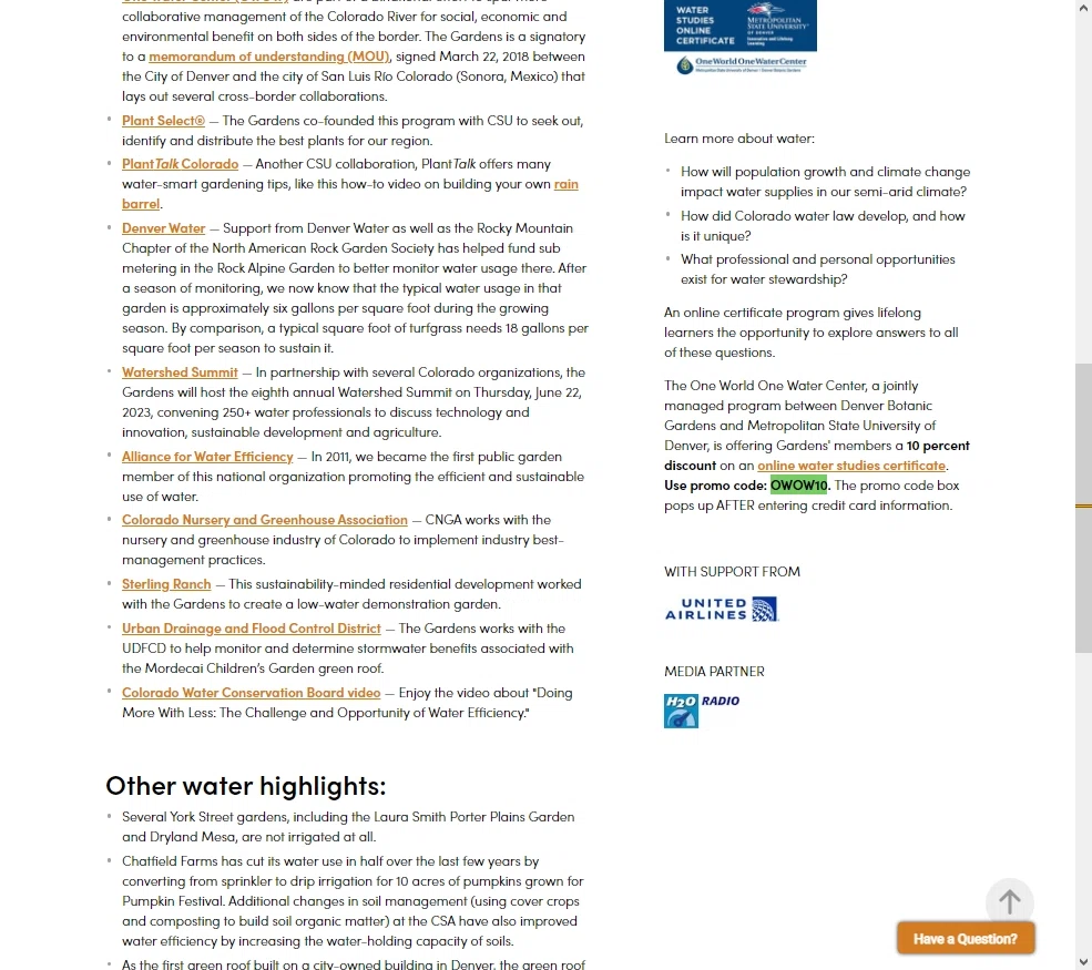 Denver Botanic Gardens checkout page showing Denver Botanic Gardens promo code box | Screenshot taken by SimplyCodes community member on Mar 23, 2023