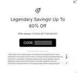 LEGEND60 coupon verification screenshot