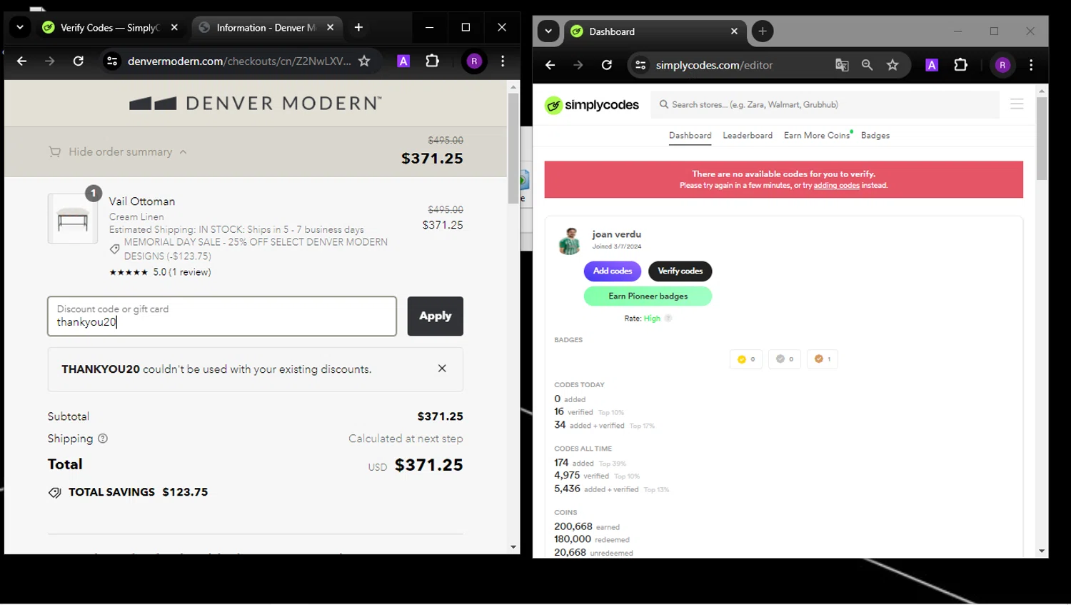 how to use Denver Modern coupons