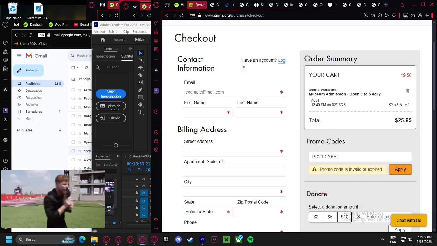 Denver Museum of Nature & Science promo code screenshot showing code PD21-CYBER applied at Denver Museum of Nature & Science checkout page. Uploaded by SimplyCodes community member Halanweik on Feb 16, 2025