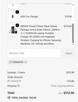 DENVIX10 coupon verification screenshot