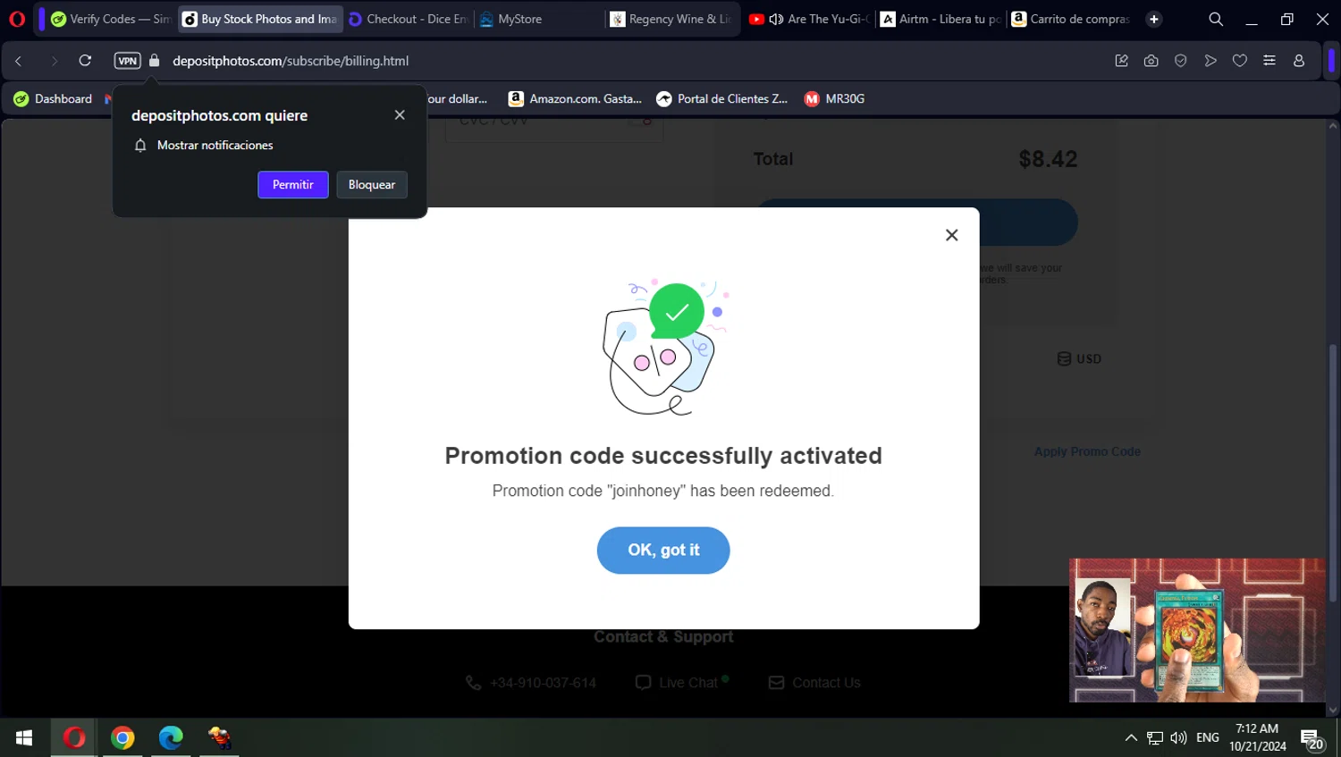 where to use Depositphotos promo code box