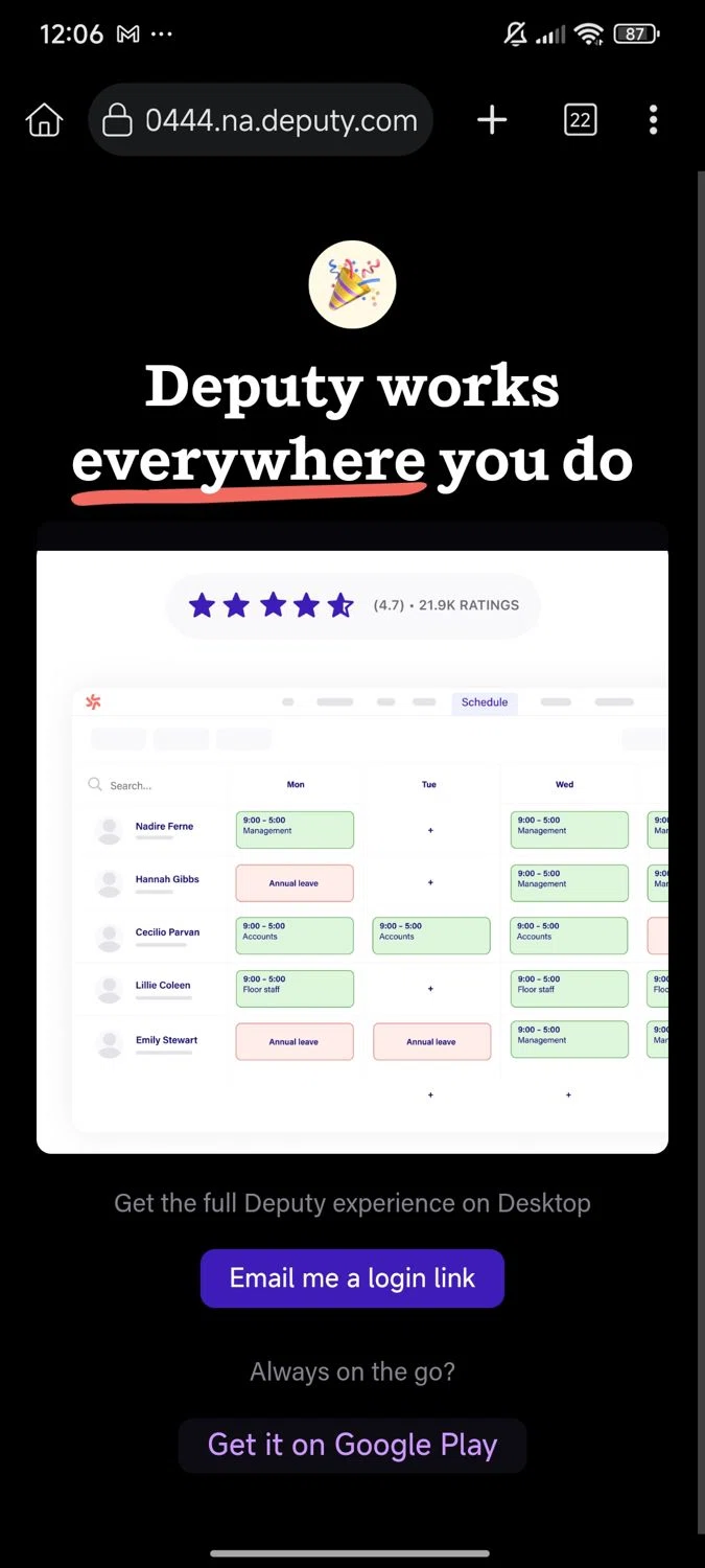 Deputy promo code screenshot showing code HR3012 applied at Deputy checkout page. Uploaded by SimplyCodes community member Enmanuel17 on Oct 30, 2025