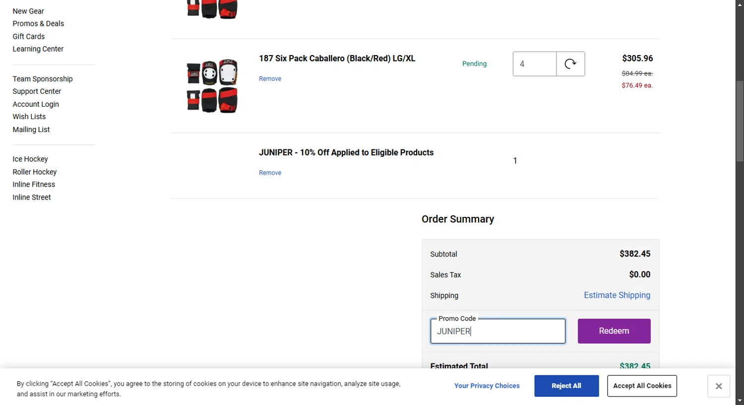 Derby Warehouse promo code screenshot showing code JUNIPER applied at Derby Warehouse checkout page. Uploaded by SimplyCodes community member TreasureShopper9156 on Jan 12, 2025