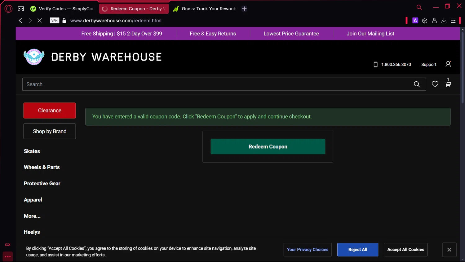 Derby Warehouse promo code screenshot showing code JUNIPER applied at Derby Warehouse checkout page. Uploaded by SimplyCodes community member Elsuanfonson on Jan 12, 2025