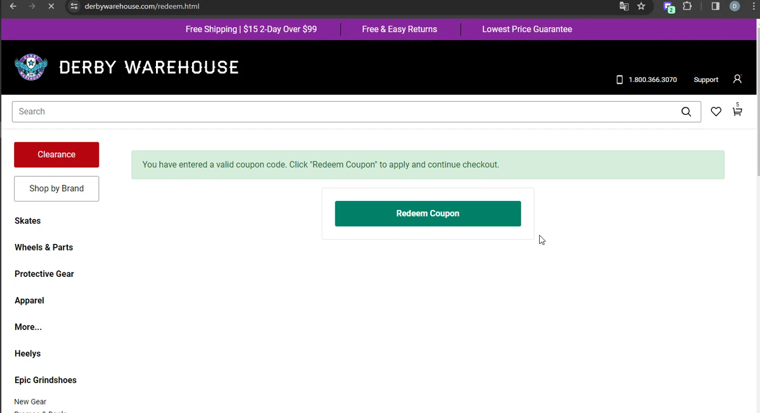Derby Warehouse checkout page showing Derby Warehouse promo code box | Screenshot taken by SimplyCodes community member on Oct 31, 2023