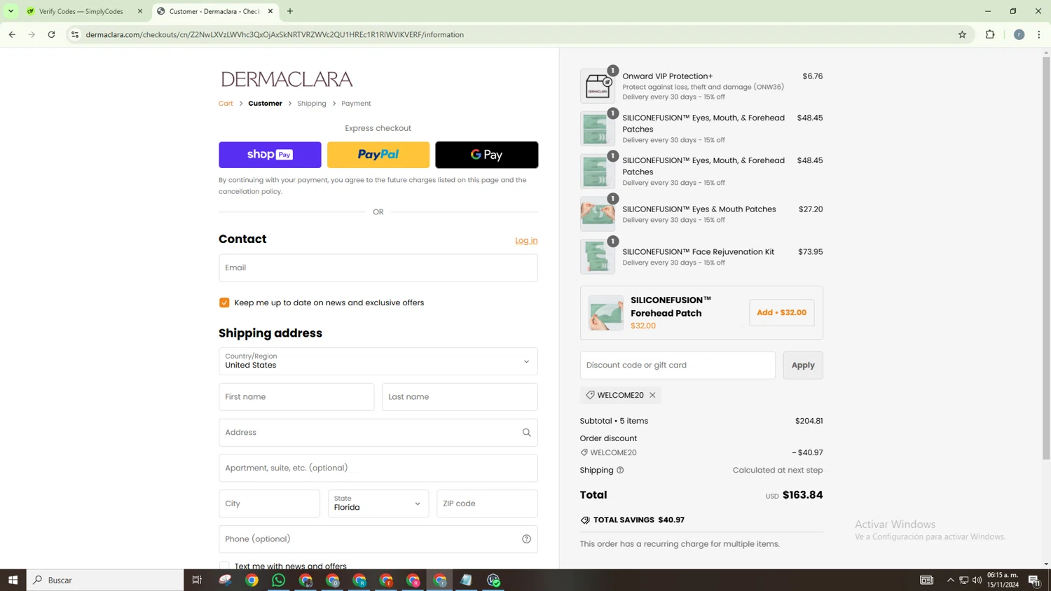 where to use Dermaclara promo code box