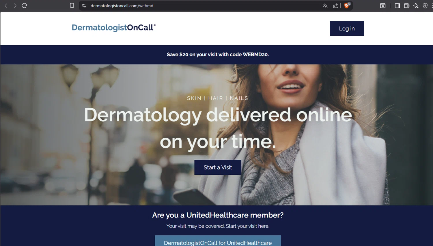 DermatologistOnCall checkout page showing DermatologistOnCall promo code box | Screenshot taken by SimplyCodes community member on Dec 31, 2025