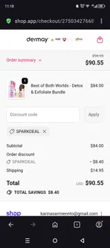 SPARKDEAL coupon verification screenshot