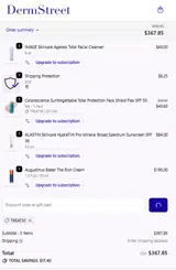 DermStreet coupon verification screenshot