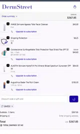 DermStreet coupon verification screenshot