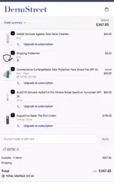 DermStreet coupon verification screenshot