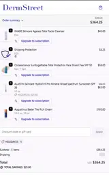 DermStreet coupon verification screenshot
