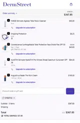 DermStreet coupon verification screenshot