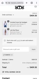 Dani10 coupon verification screenshot