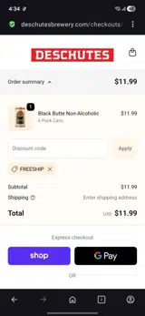 Freeship coupon verification screenshot