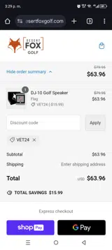 Vet24 coupon verification screenshot
