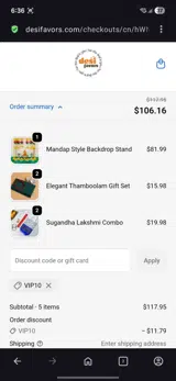 Vip10 coupon verification screenshot