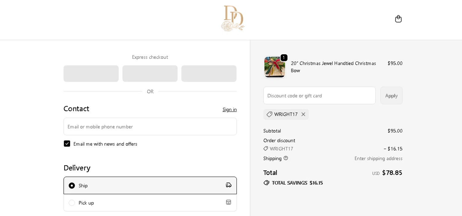 Design Decor promo code screenshot showing code wright17 applied at Design Decor checkout page. Uploaded by SimplyCodes community member shark12 on Nov 16, 2025