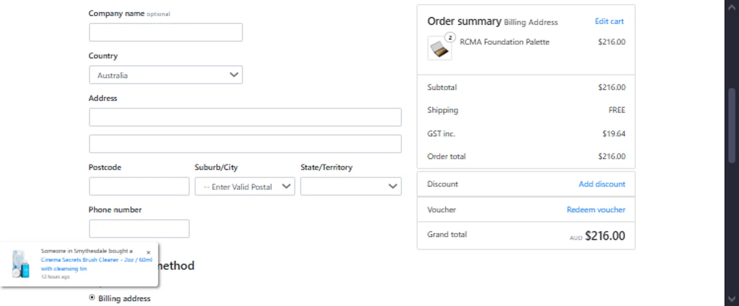 Designer Makeup Tools discount code screenshot showing code NEW10 applied at Designer Makeup Tools checkout page. Uploaded by SimplyCodes community member TraxoGamer on Dec 13, 2025